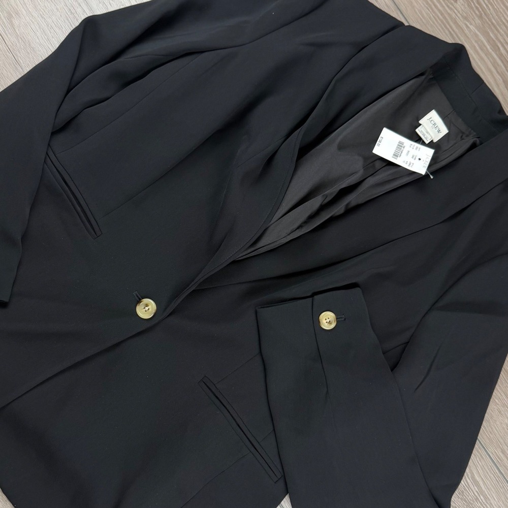 J.Crew Womens Blazer One Button Shawl Collar Black Size 10 New